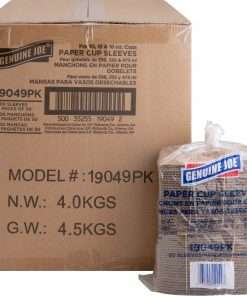 Genuine Joe Protective Corrugated Hot Cup Sleeves - 20 / Carton - Brown