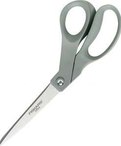 Fiskars Contoured Everyday Scissors - 3.50" Cutting Length - 8" Overall Length - Bent - Stainless Steel - Pointed Tip - Silver - 1 Each