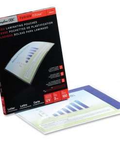 GBC Fusion EZUse Laminating Pouches - Sheet Size Supported: Letter - Laminating Pouch/Sheet Size: 8.50" Width x 11" Length x 3 mil Thickness - Glossy - for Document - UV Resistant, Fade Resistant - Clear - 100 / Box