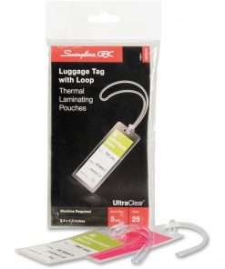 GBC Ultra Clear Luggage Tag Thermal Laminating Pouches - Laminating Pouch/Sheet Size: 2.50" Width x 4.25" Length x 5 mil Thickness - Glossy - for Luggage Tag - Flexible, Wear Resistant, Tear Resistant - Clear - 25 / Pack