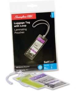 GBC Self-Sealing Luggage Tag Laminating Pouches - Sheet Size Supported: Tag - Laminating Pouch/Sheet Size: 2.88" Width x 4.63" Length x 8 mil Thickness - Glossy - for Luggage Tag, Document, Photo - Self-adhesive, Easy Peel, Durable - Clear - 5 / Pack