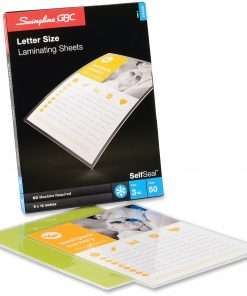 GBC Self-Sealing Single-Sided Laminating Sheets - Sheet Size Supported: Letter 8.50" Width x 11" Length - Laminating Pouch/Sheet Size: 9" Width x 12" Length x 3 mil Thickness - Glossy - for Document, Photo - Self-adhesive, Easy Peel, Flexible, Wear Resistant, Tear Resistant - Clear - 50 / Pack
