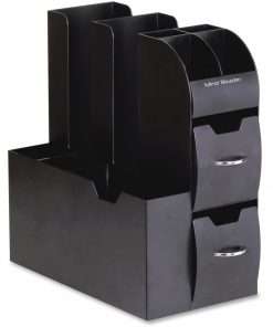 Mind Reader EMS Mind Compact All In One Coffee Pod Caddy - 16 x Coffee/Tea Pod - 2 Drawer(s) - 12" Height x 6.5" Width x 11.8" Depth - Compact - Black - 1 Each