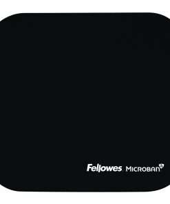 Fellowes Microban&reg; Mouse Pad - Black - 8" x 9" x 0.13" Dimension - Black - Rubber - Tear Resistant, Wear Resistant, Skid Proof - 1 Pack - TAA Compliant
