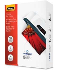 Fellowes ImageLast Jam-Free Premium Thermal Laminating Pouches - Sheet Size Supported: Letter - Laminating Pouch/Sheet Size: 9" Width x 5 mil Thickness - Type G - Glossy - for Document - Durable, UV Resistant, Fade Resistant, Jam-free - Clear - 150 / Pack