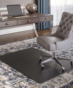 Deflecto Black EconoMat for Carpet - Floor, Office, Carpeted Floor, Breakroom - 60" Length x 46" Width - Rectangle - Vinyl - Black