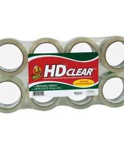 Duck Brand HD Clear Packing Tape - 54.60 yd Length x 1.88" Width - 2.6 mil Thickness - 3" Core - Acrylic - 8 / Pack - Crystal Clear