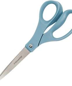 Fiskars Performance 8" All-purpose Scissors - 8" Overall Length - Straight - Stainless Steel - Blue - 1 Each