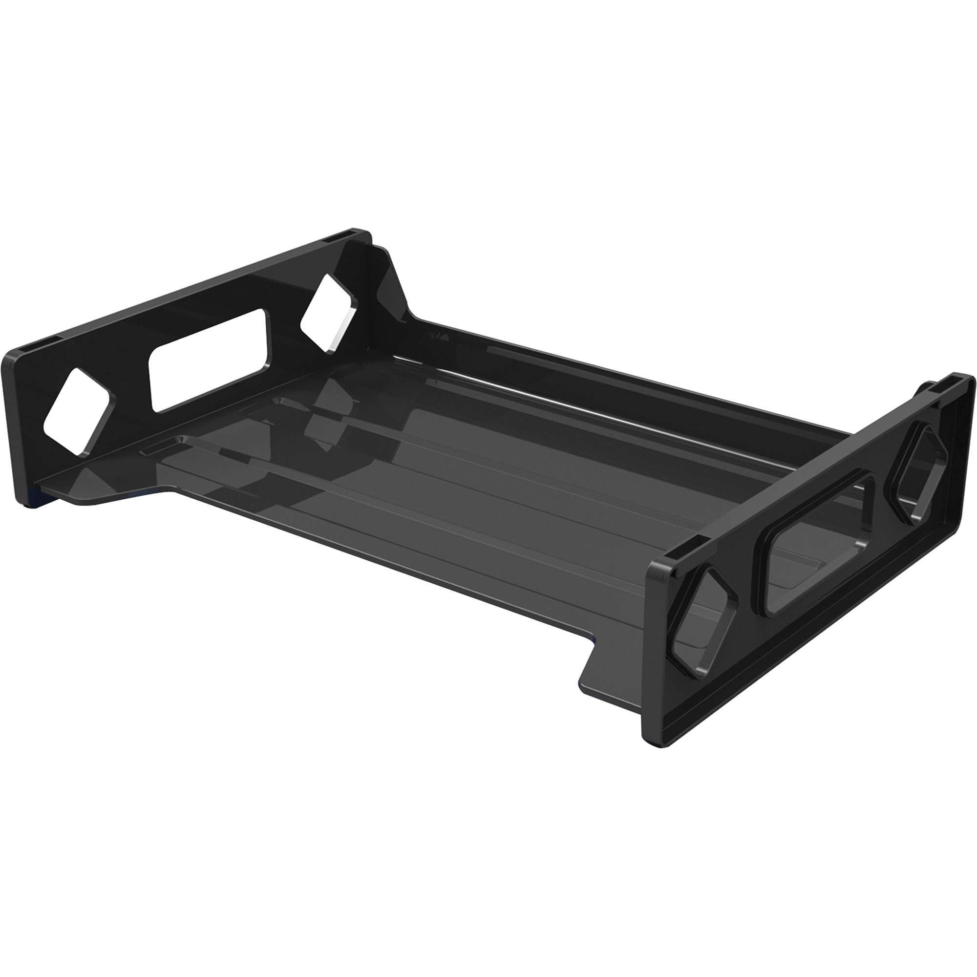 Deflecto Sustainable Office Stackable Desk Tray - 2.8" Height x 13" Width x 9" Depth - Desktop - Durable, Stackable - 30% Recycled - Black - Plastic - 1 Each