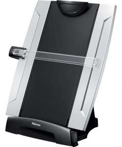 Office Suites&trade; Desktop Copyholder with Memo Board - 15" Height x 10.3" Width x 6" Depth - Black, Silver