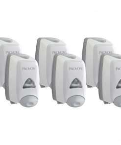 Provon FMX-12 Foam Soap Dispenser - Manual - 1.32 quart Capacity - Key Lock, Soft Push, Wall Mountable - Dove Gray - 6 / Carton