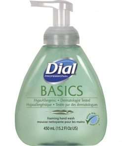 Dial Basics HypoAllergenic Foam Hand Soap - Fresh Scent Scent - 15.2 fl oz (449.5 mL) - Pump Bottle Dispenser - Hand - Green - 4 / Carton