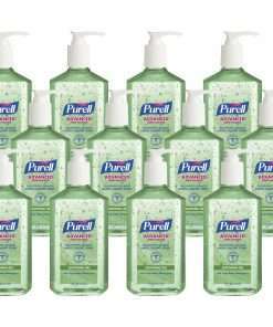 PURELL&reg; Hand Sanitizer Gel - 12 fl oz (354.9 mL) - Pump Bottle Dispenser - Kill Germs - Hand, Skin - Clear - Non-sticky, Residue-free - 12 / Carton