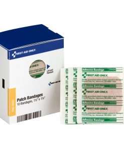 First Aid Only Patch Bandages - 1.50" x 1.50" - 10/Box - Beige
