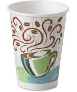 Dixie PerfecTouch Insulated Paper Hot Coffee Cups by GP Pro - 12 fl oz - 160 / Pack - Assorted - Paper - Hot Drink