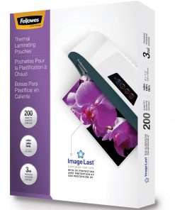 Fellowes ImageLast Jam-Free Thermal Laminating Pouches - Laminating Pouch/Sheet Size: 9" Width x 3 mil Thickness - UV Resistant, Fade Resistant, Jam-free - Clear - 200 / Pack