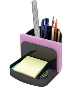 Deflecto Sustainable Office Desk Caddy - 5" Height x 5.4" Width x 6.8" Depth - Desktop - 30% Recycled - Black - Plastic - 1 Each