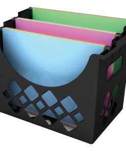 Deflecto Sustainable Office Desktop Hanging File Holder - 9.6" Height x 13.3" Width x 8.5" Depth - Desktop - Sturdy - 30% Recycled - Black - 1 Each