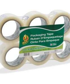 Duck Brand Standard-Grade Packing Tape - 109.30 yd Length x 1.88" Width - 1.9 mil Thickness - Acrylic Backing - 6 / Pack - Clear