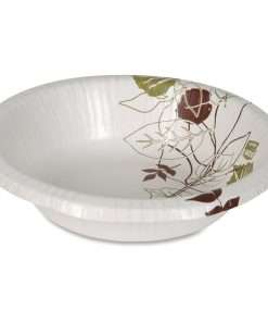 Dixie Ultra&reg; Pathways 20 oz Heavyweight Paper Bowls by GP Pro - 125 / Pack - Microwave Safe - Green, Burgundy - Paper Body - 4 / Carton