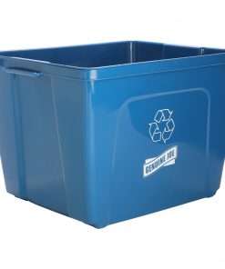 Genuine Joe 14-Gallon Recycling Bin - 14 gal Capacity - Rectangular - Durable, Lightweight - 14.5" Height x 19.5" Width x 15.4" Depth - Blue - 1 Each