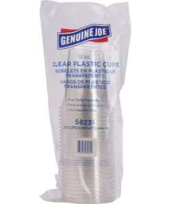 Genuine Joe Clear Plastic Cups - 12 fl oz - 25 / Pack - Clear - Plastic - Cold Drink