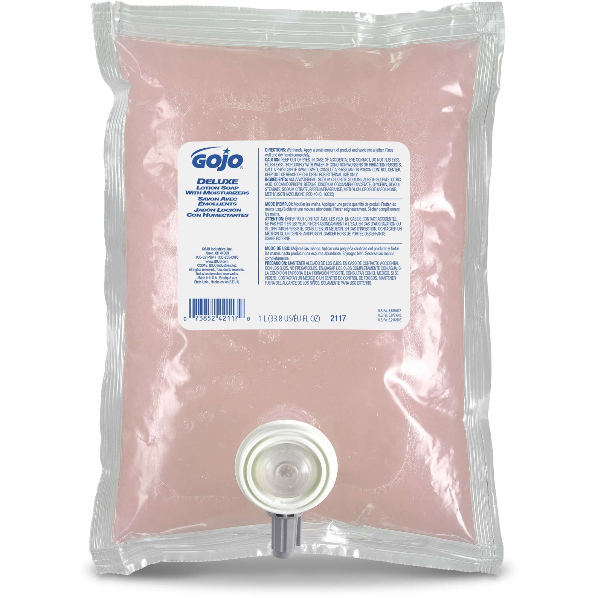 Gojo® Space Saver Deluxe Lotion Soap Refill - 33.8 fl oz (1000 mL) - Kill Germs - Hand - Bio-based - 1 Each