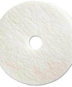 Genuine Joe Polishing Floor Pad - 20" Diameter - 5/Carton x 20" Diameter x 1" Thickness - Polishing, Floor - 175 rpm to 350 rpm Speed Supported - Resilient, Flexible, Dirt Remover, Soft, Non-abrasive, Long Lasting - Fiber, Resin - White