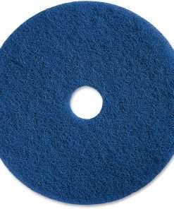Genuine Joe Medium-duty Scrubbing Floor Pad - 20" Diameter - 5/Carton x 20" Diameter x 1" Thickness - Scrubbing, Floor - 175 rpm to 350 rpm Speed Supported - Medium Duty, Rotate, Abrasive, Scuff Mark Remover, Heel Mark Remover, Dirt Remover, Resilient, Flexible, Durable, Long Lasting - Resin, Fiber - Blue
