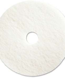 Genuine Joe 20" Super White Floor Pad - 20" Diameter - 5/Carton x 20" Diameter x 1" Thickness - Floor - 1000 rpm to 3000 rpm Speed Supported - Resilient, Flexible, Soft, Durable, Long Lasting - Fiber - White