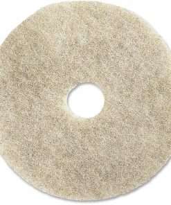 Genuine Joe 20" Natural Light Floor Pad - 20" Diameter - 5/Carton x 20" Diameter x 1" Thickness - Buffing, Floor - 1500 rpm to 3000 rpm Speed Supported - Flexible, Resilient, Soft, Non-abrasive, Dirt Remover - Fiber, Resin - Natural