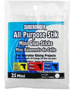 SureBonder All Purpose Mini Glue Sticks - 25 / Pack - Clear