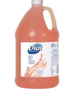 Dial Professional Hair + Body Wash - Peach Scent - 1 gal (3.8 L) - Body, Hair, Skin - Peach - pH Balanced, Rich Lather - 4 / Carton