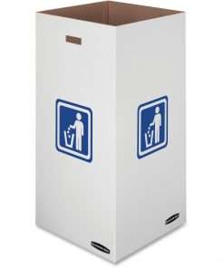 Bankers Box Waste & Recycling Bins - Internal Dimensions: 18" Width x 18" Depth x 36" Height - External Dimensions: 18.4" Width x 18.4" Depth x 36.4" Height - 50 gal - Corrugated Paper - White, Green - Recycled - 10 / Carton
