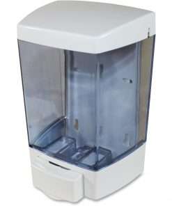 Genuine Joe 46oz Liquid Soap Dispenser - 1.44 quart Capacity - See-through Tank, Water Resistant, Antimicrobial, Anti-bacterial, Water Resistant - White - 1Each