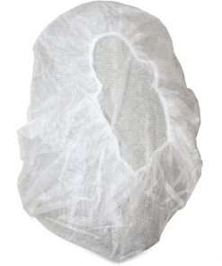 Genuine Joe Nonwoven Bouffant Cap - Lightweight, Comfortable, Elastic Headband - Large Size - 21" Stretched Diameter - Contaminant Protection - Polypropylene - White - 100 / Pack