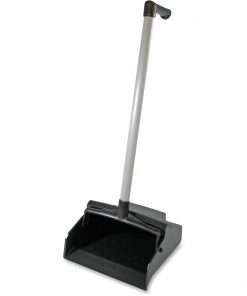 Genuine Joe L-grip Plastic Lobby Dust Pan - Plastic - Black - 1 Each