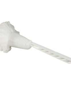 Genuine Joe Value Plus Cone Bowl Mop - 4.50" Head - 12" Polypropylene Handle - Scratch Resistant - 1 Each - White