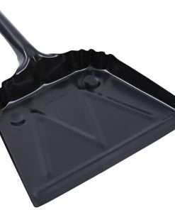 Genuine Joe Heavy-Duty Metal Dustpan - 12" Wide - Metal, Steel - Black - 1 Each
