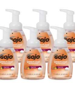 Gojo&reg; Premium Foam Antibacterial Handwash - Fresh Fruit Scent - 7.5 fl oz (221.8 mL) - Pump Bottle Dispenser - Kill Germs - Hand - Translucent Apricot - Rich Lather - 6 / Carton