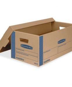 Bankers Box SmoothMove Moving Boxes - Internal Dimensions: 12" Width x 24" Depth x 10" Height - External Dimensions: 12.9" Width x 25.4" Depth x 10.3" Height - Media Size Supported: Letter - Lid Lock Closure - Double Wall - 32 ECT - Board, Corrugated Paper - Kraft, Blue - For File, Letter, Office Supplies - Recycled - 8 / Carton