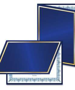 Geographics Recycled Certificate Holder - Navy - 30% Recycled - 5 / Pack