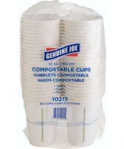 Genuine Joe Eco-friendly Paper Cups - 12 fl oz - 50 / Pack - White - Paper