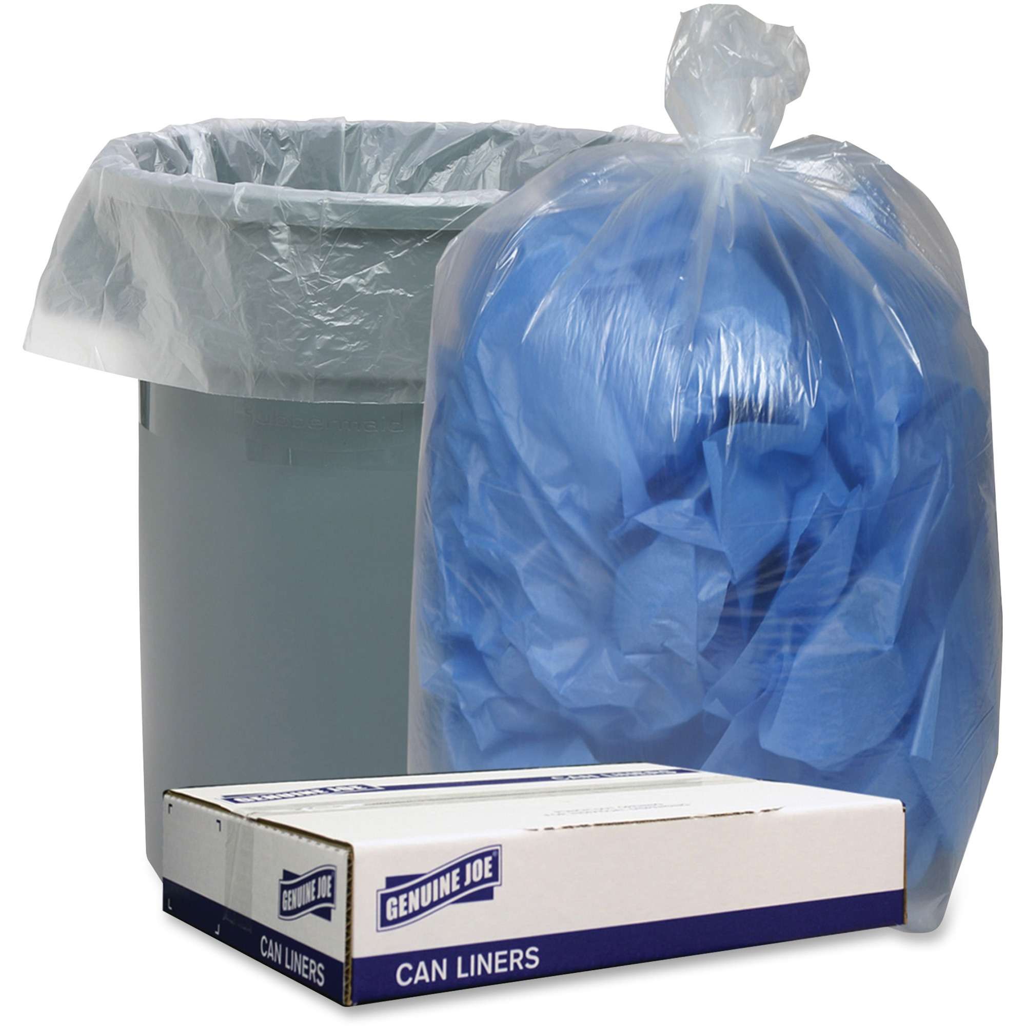 Genuine Joe Clear Low Density Can Liners - 33 gal Capacity - 33" Width x 39" Length - 1.10 mil (28 Micron) Thickness - Low Density - Clear - 100/Carton