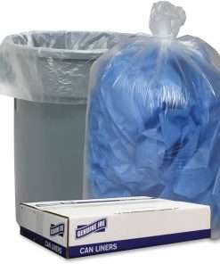Genuine Joe Clear Low Density Can Liners - 56 gal Capacity - 43" Width x 47" Length - 1.10 mil (28 Micron) Thickness - Low Density - Clear - 100/Carton