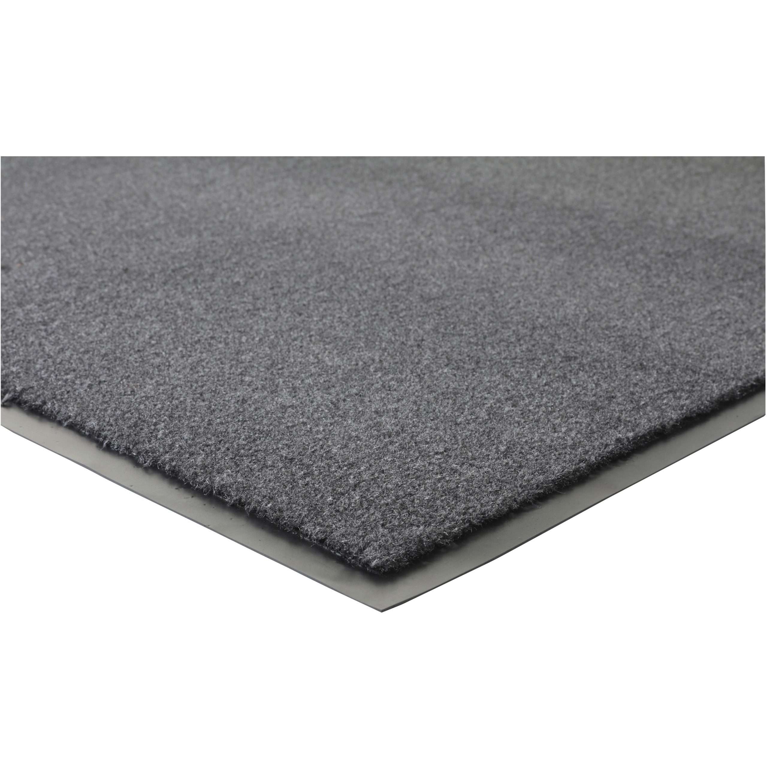 Genuine Joe Silver Series Indoor Entry Mat - Building, Carpet, Hard Floor - 10 ft Length x 36" Width - Plush - Charcoal