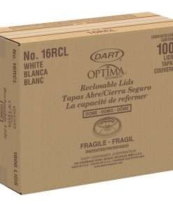 Dart Reclosable Hot Beverage Cup Lid - 100 Lids/Pack - 1000 / Carton - White