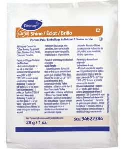 Diversey Suma Shine Portion Pak - Powder - 0.99 oz (0.06 lb) - 100 / Carton - White