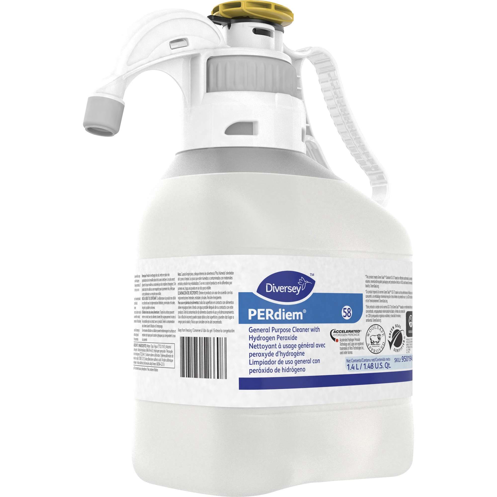 PERdiem General Purpose Cleaner - Concentrate Spray - 47.3 fl oz (1.5 quart) - Bottle - 1 Each - Clear