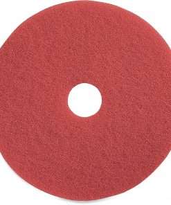 Genuine Joe Red Buffing Floor Pad - 18" Diameter - 5/Carton x 18" Diameter x 1" Thickness - Floor, Buffing, Scrubbing - 175 rpm to 350 rpm Speed Supported - Flexible, Resilient, Rotate, Dirt Remover, Scuff Mark Remover, Heel Mark Remover - Fiber - Red